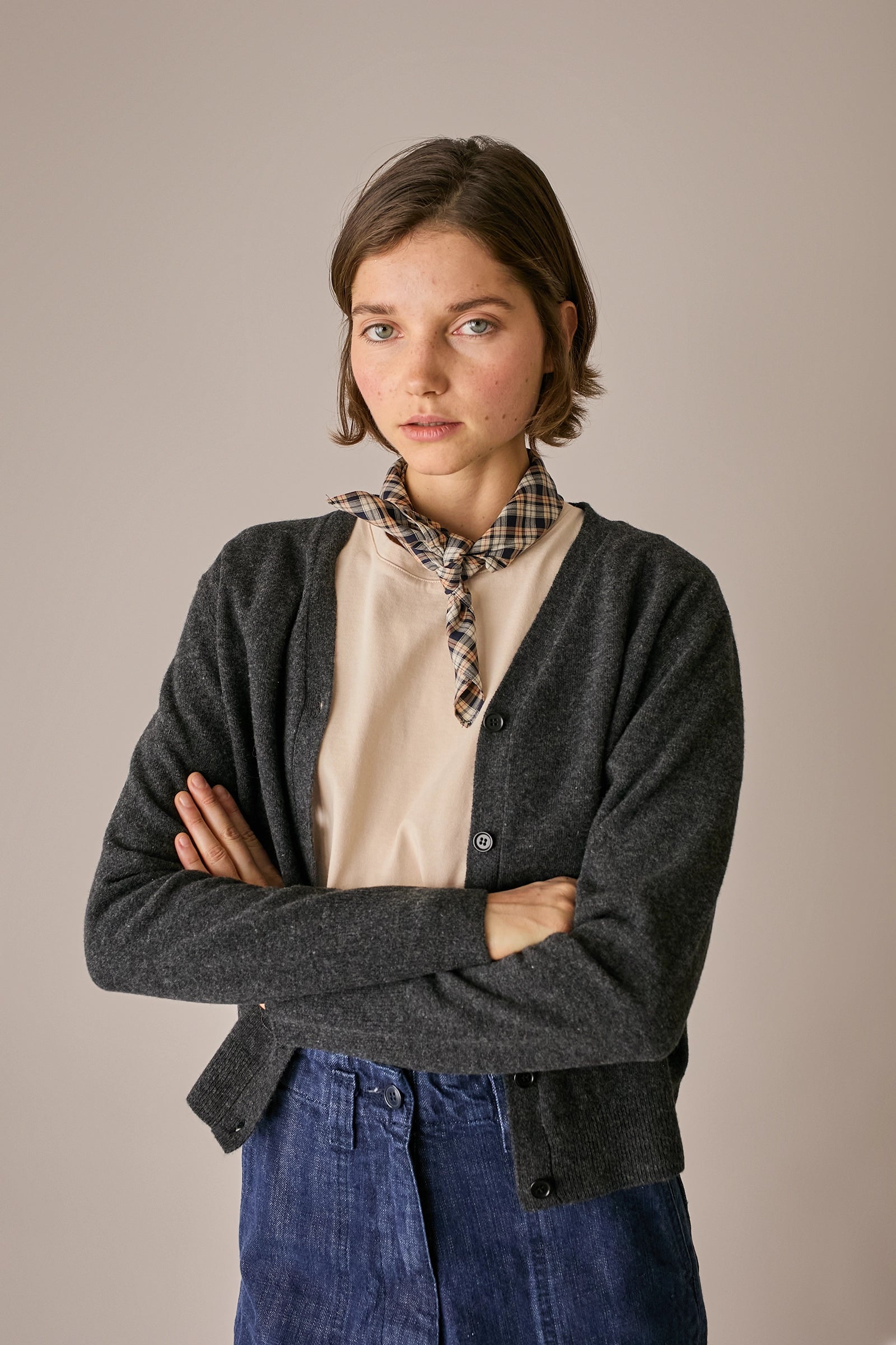foulard tartan in seta scozzese marrone, lazzari