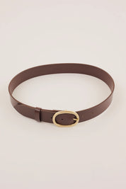 Cintura in pelle con fibbia ovale