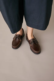 Lightweight leather deck shoes – Bianco
