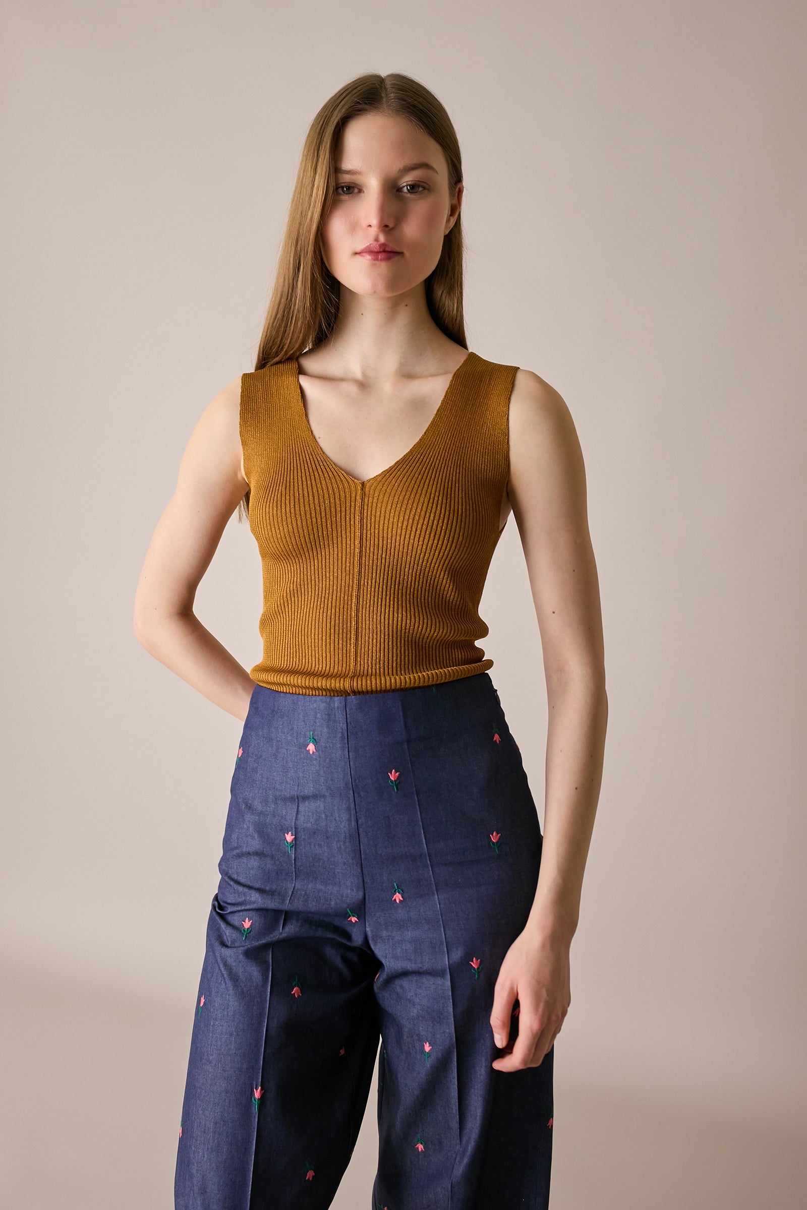 Canottiera in maglia di cotone