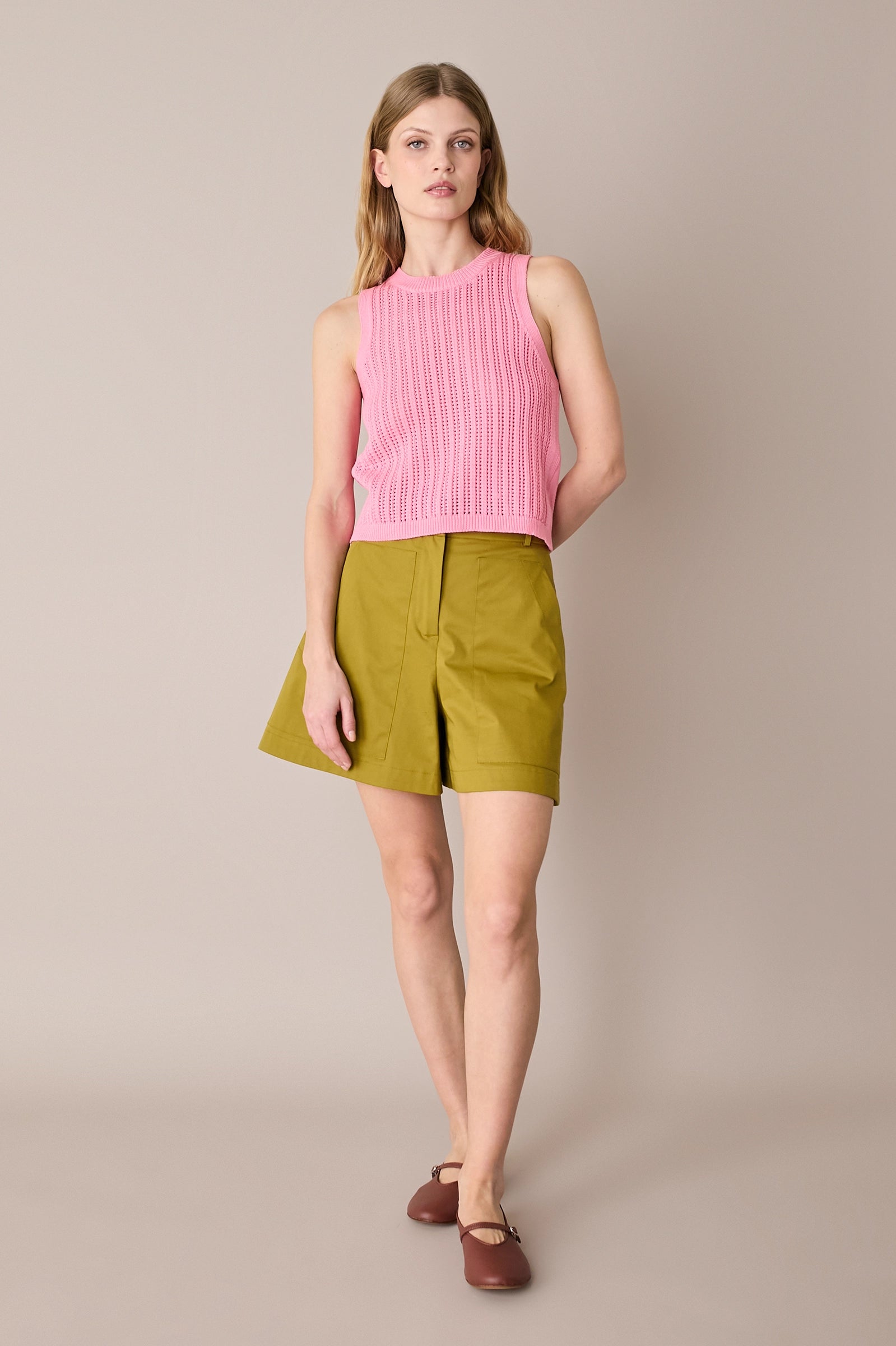 Top in cotone traforato