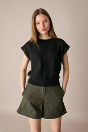 Maglia in lino e cotone con maniche kimono