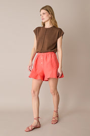 Maglia in lino e cotone con maniche kimono