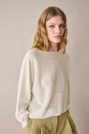 Maglia relaxed in lino e cotone