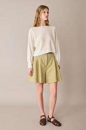 Maglia relaxed in lino e cotone