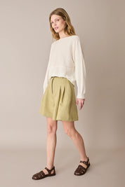 Maglia relaxed in lino e cotone