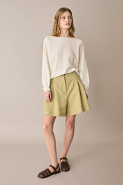 Maglia relaxed in lino e cotone