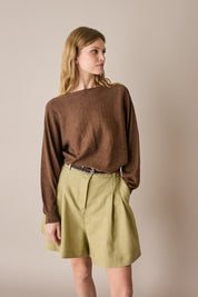 Maglia relaxed in lino e cotone