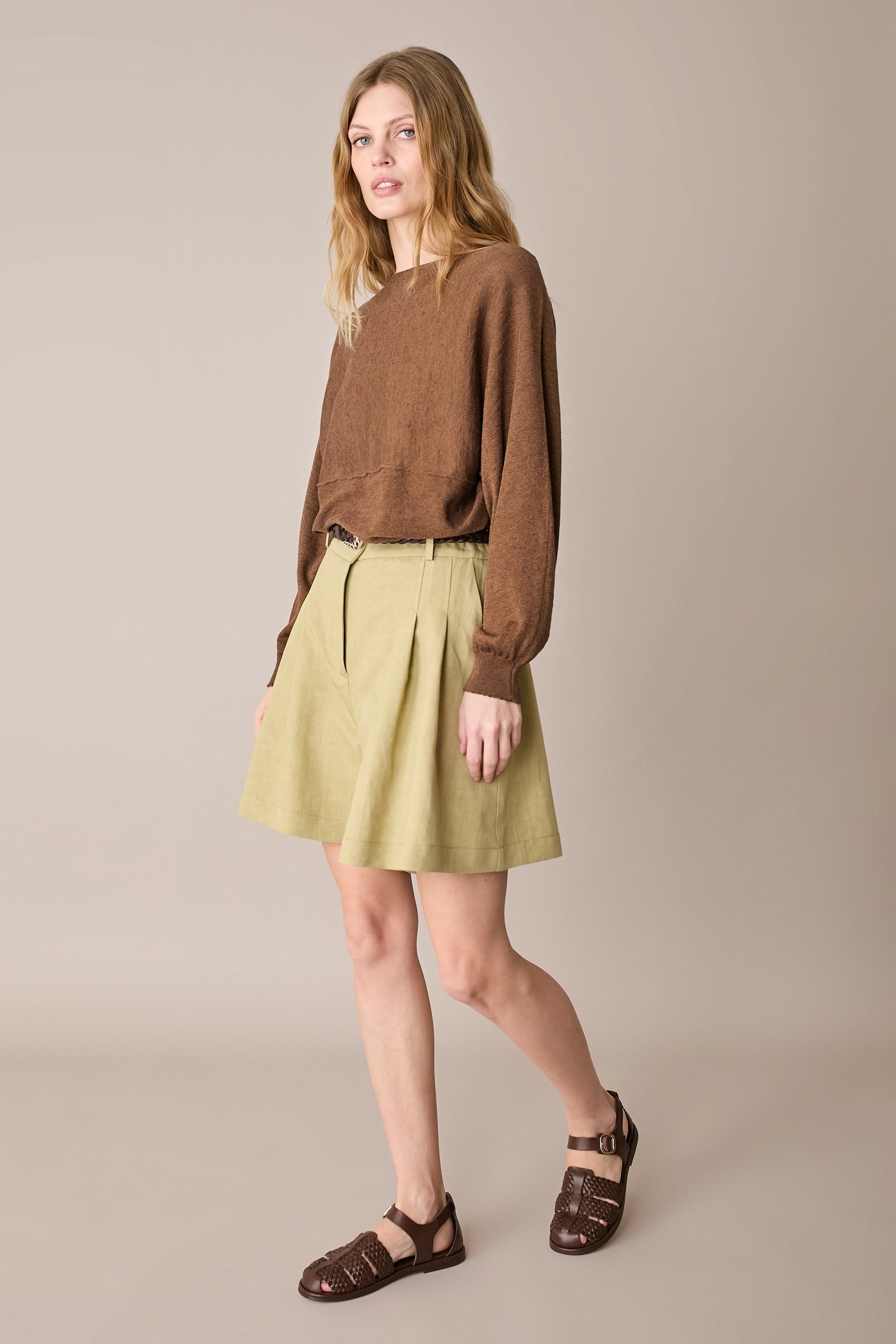 Maglia relaxed in lino e cotone