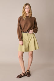 Maglia relaxed in lino e cotone