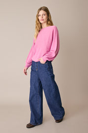 Maglia relaxed in lino e cotone