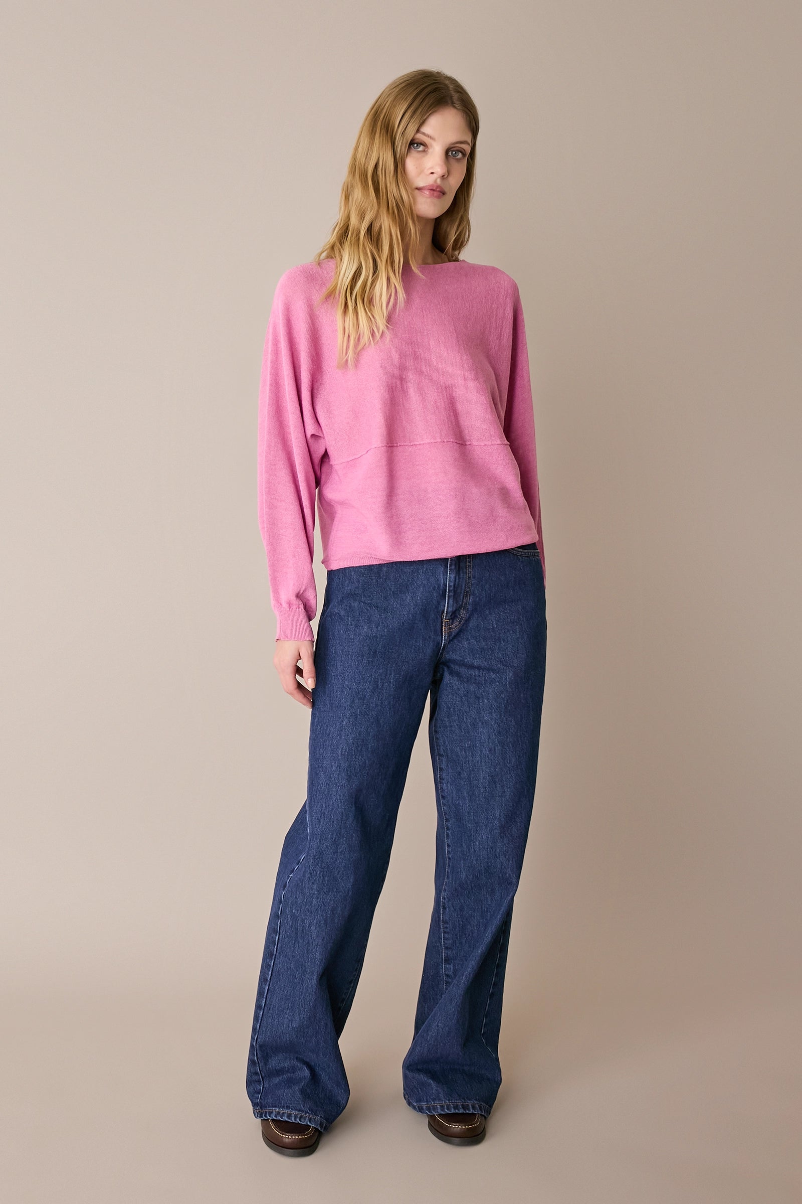 Maglia relaxed in lino e cotone