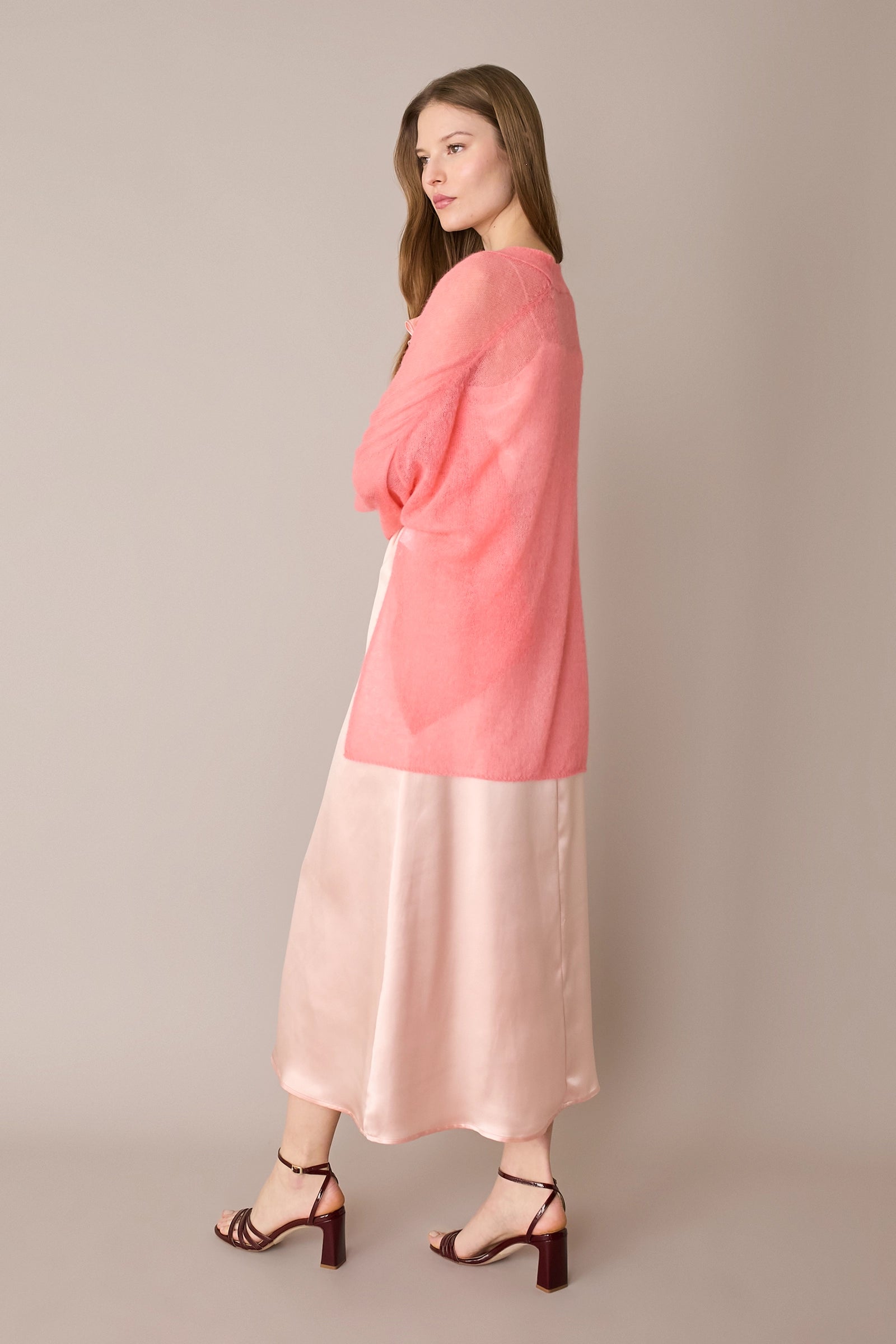 Lightweight alpaca-mohair kimono cardigan