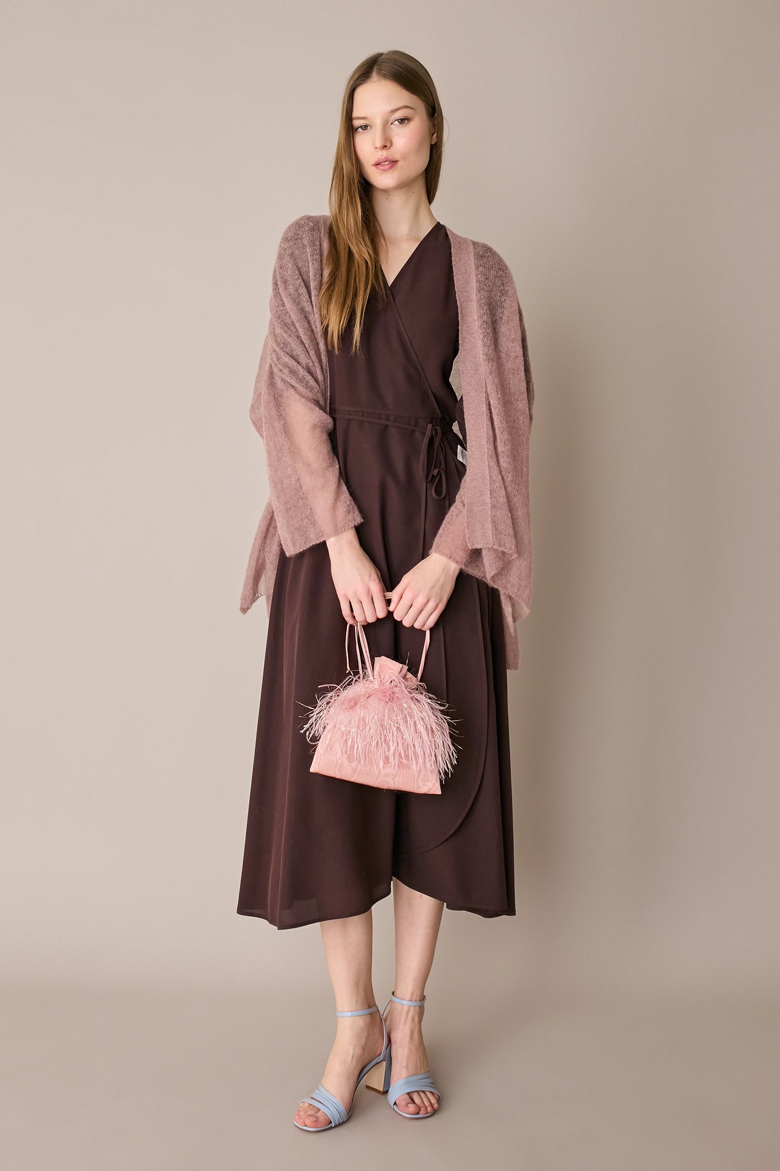Lightweight alpaca-mohair kimono cardigan