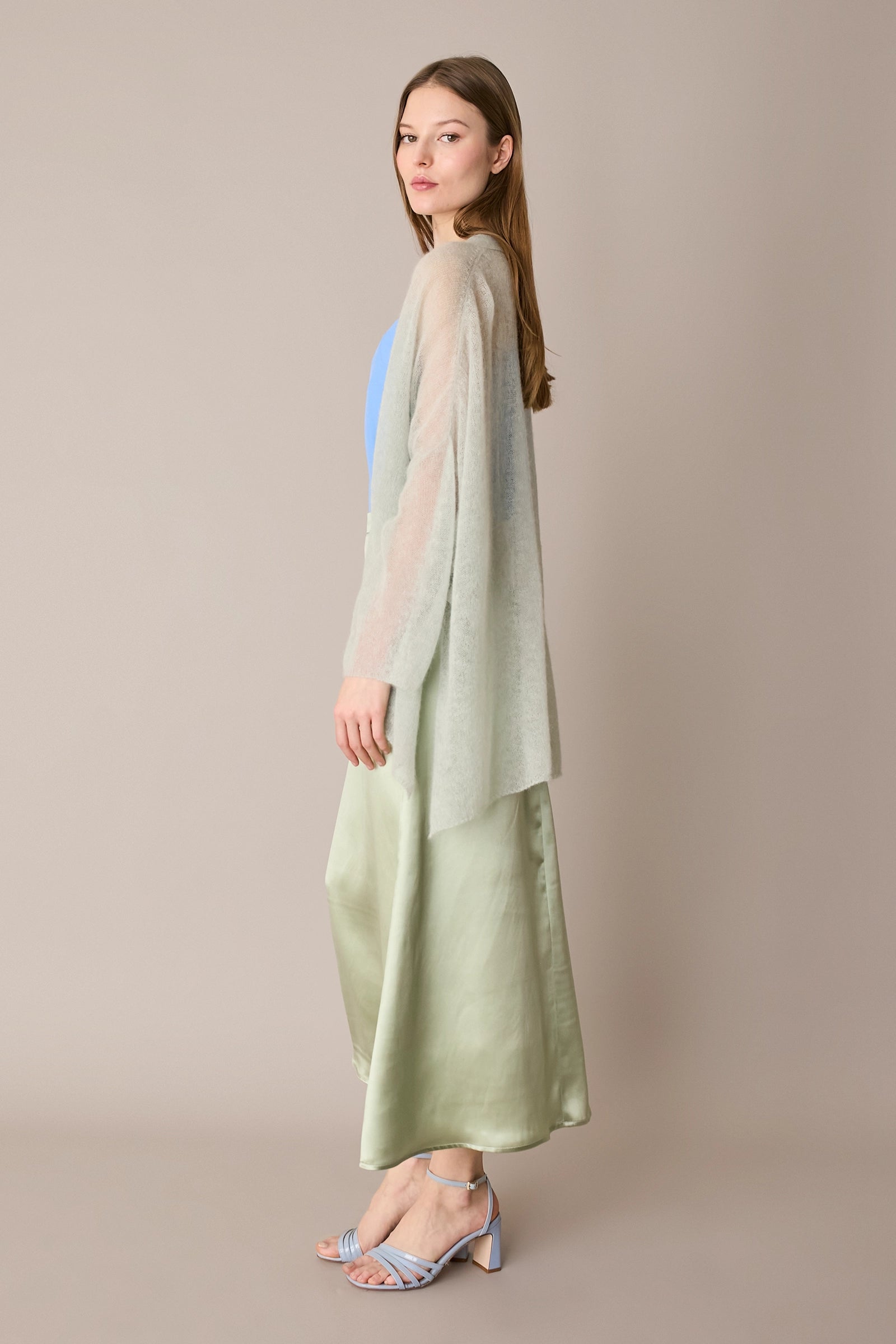 Lightweight alpaca-mohair kimono cardigan