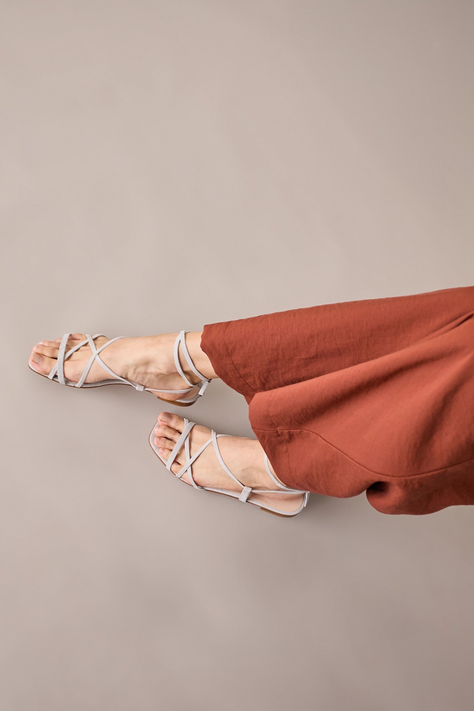 Lace-up suede sandals