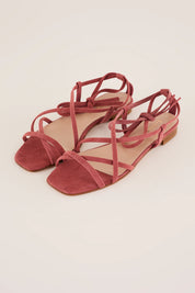 Lace-up suede sandals