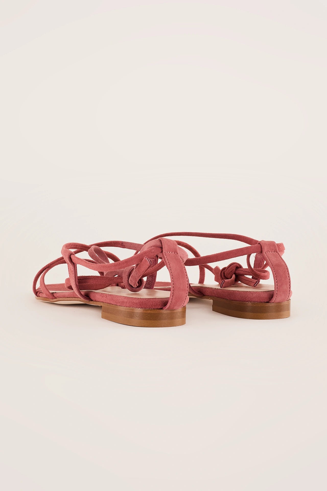 Lace-up suede sandals
