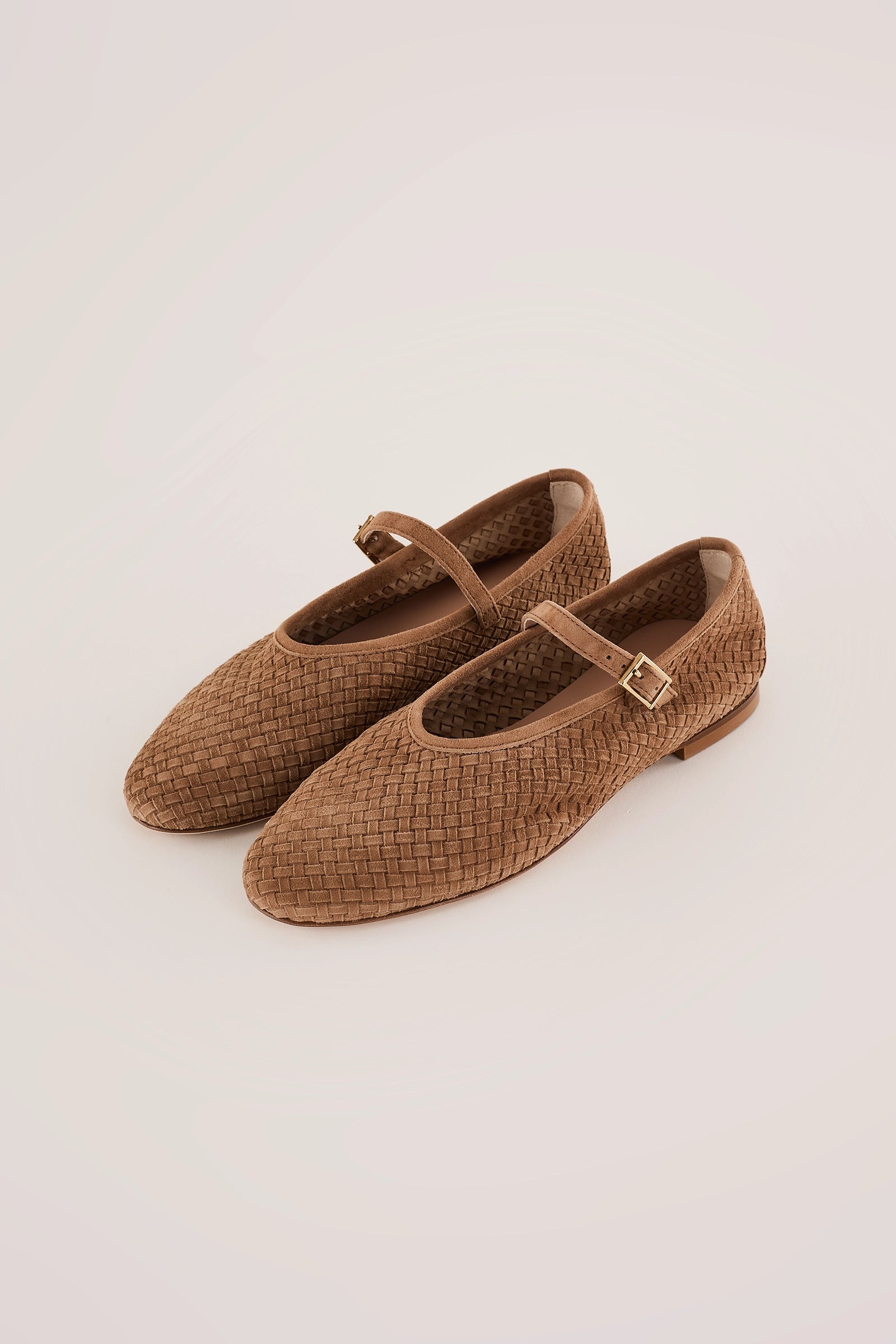 Woven leather Mary Janes