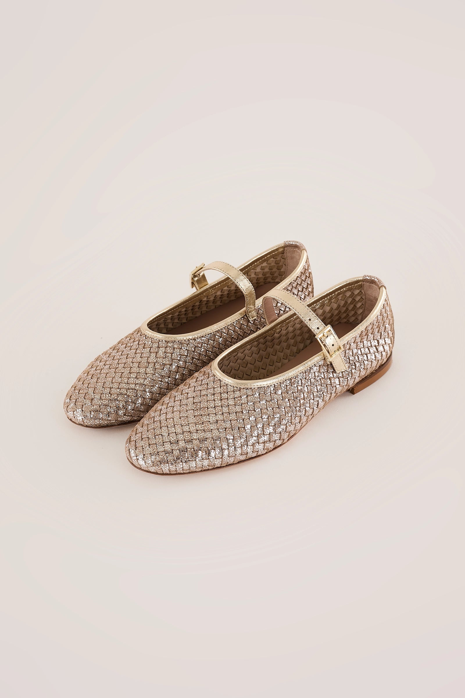 Woven leather Mary Janes
