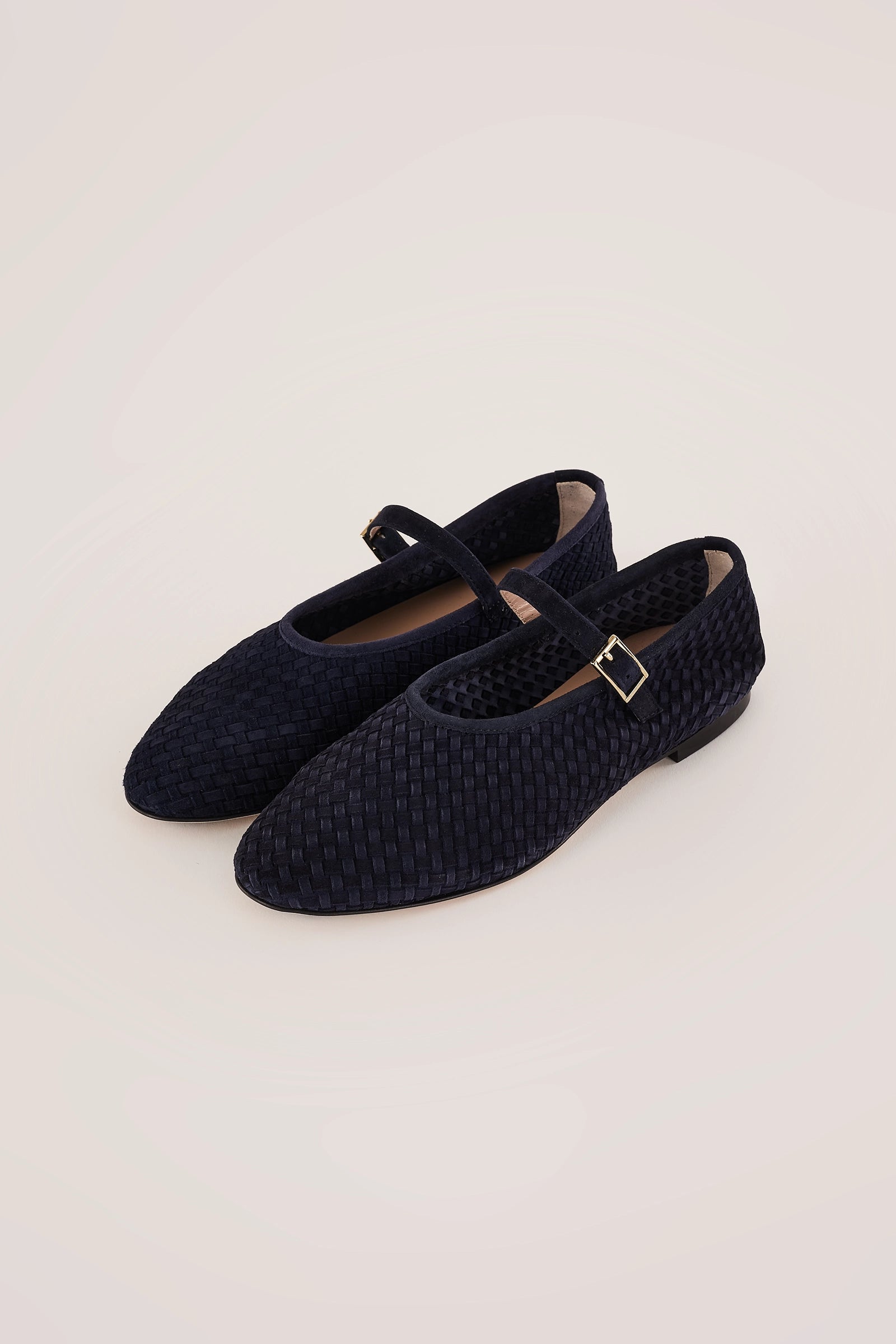 Woven leather Mary Janes