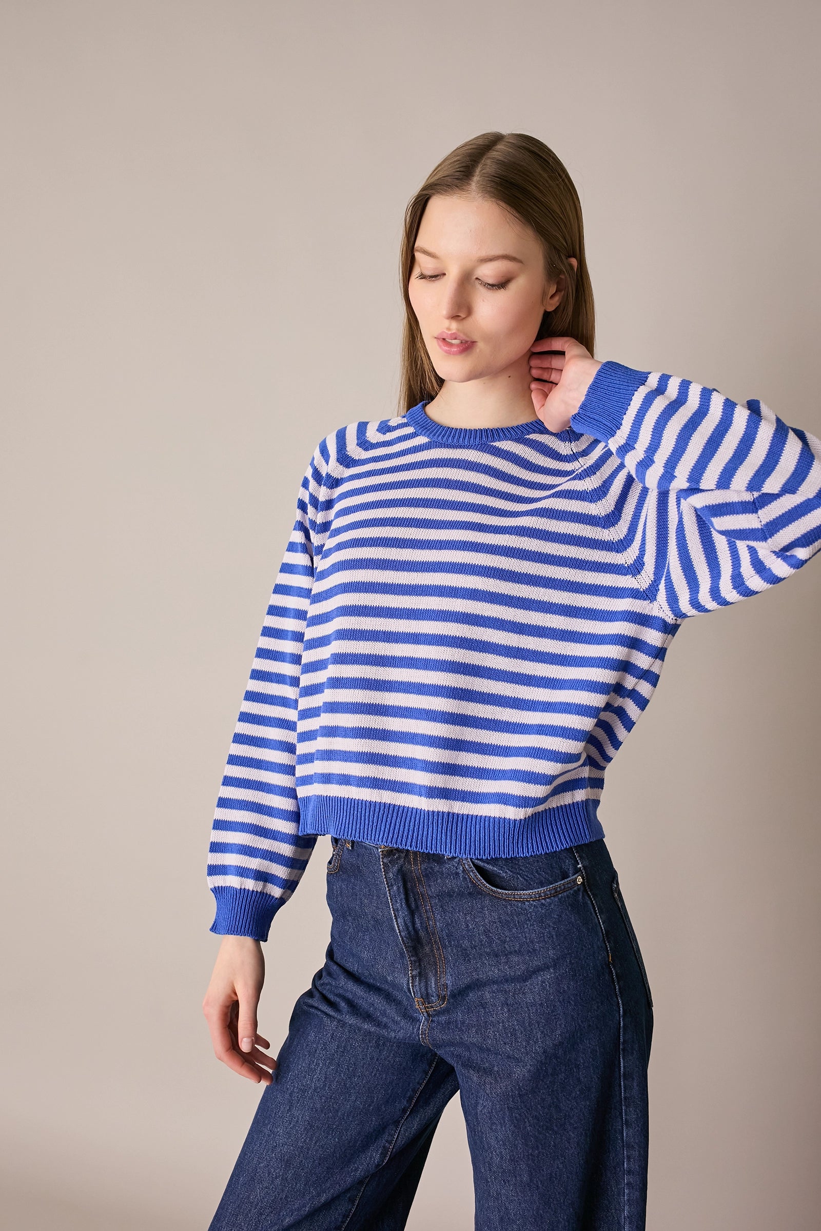 Maglia girocollo a righe