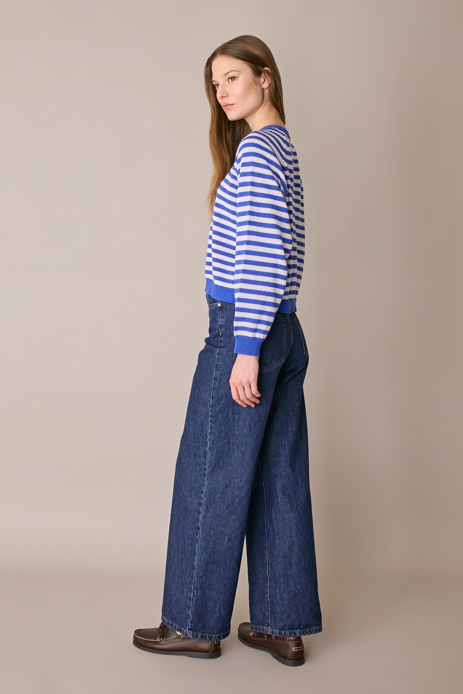 Maglia girocollo a righe