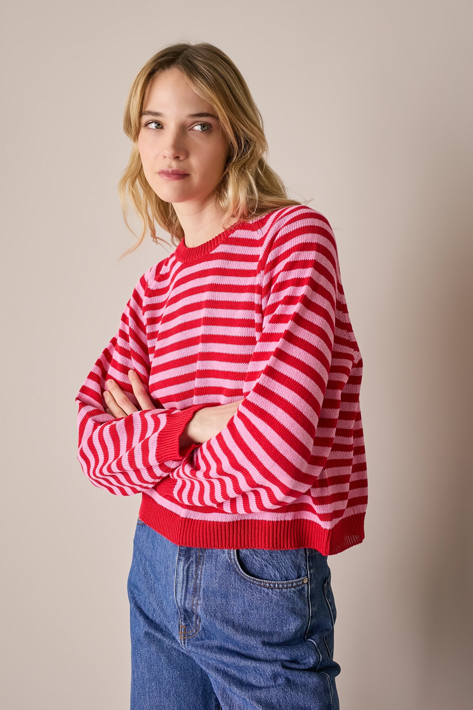 Maglia girocollo a righe