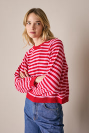 Maglia girocollo a righe