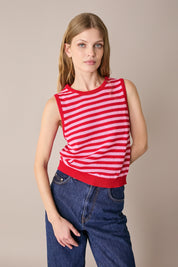 Top a righe in cotone