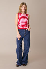 Top a righe in cotone