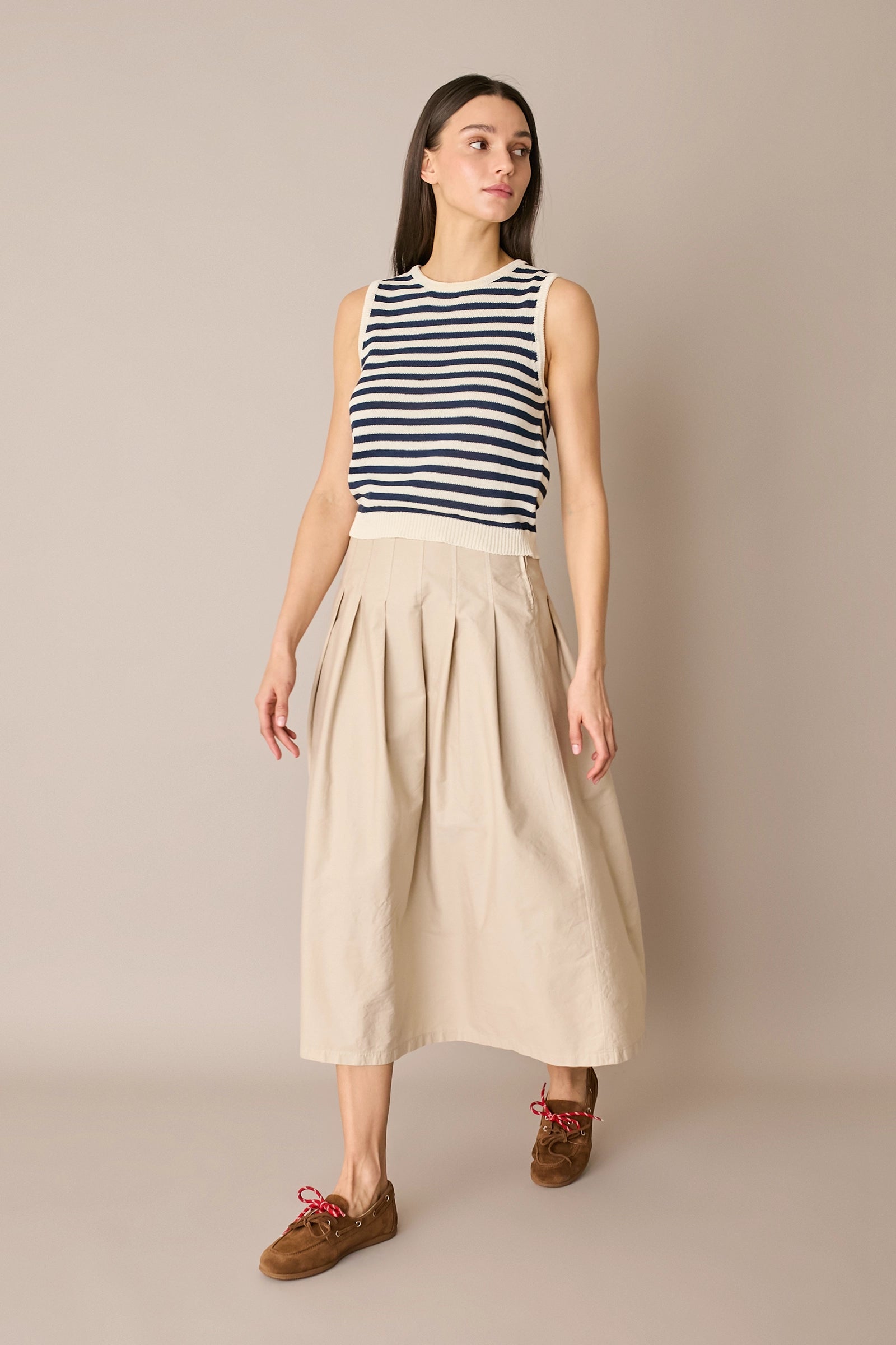 Top a righe in cotone