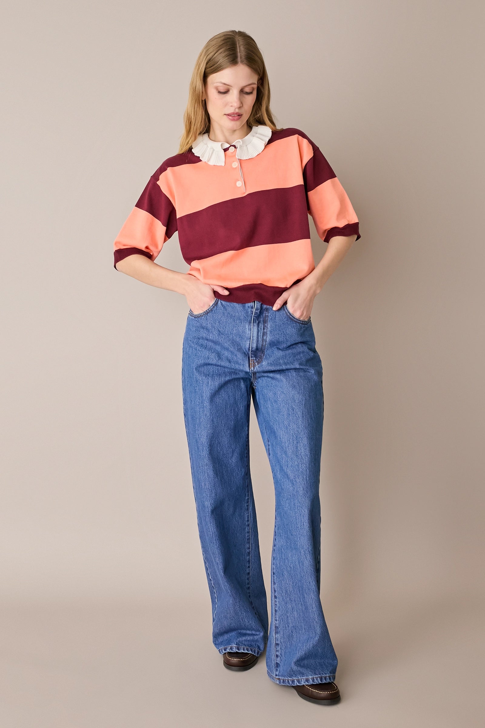 Short-sleeve rugby polo