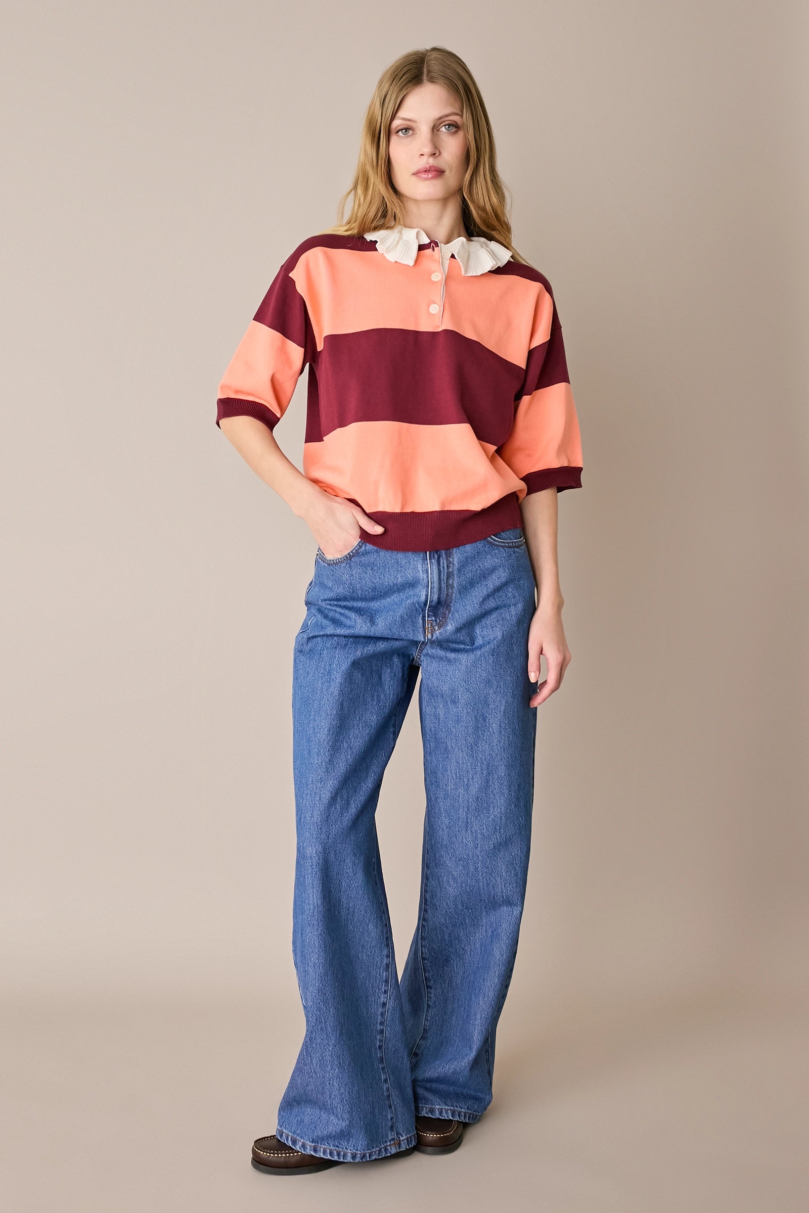 Short-sleeve rugby polo