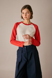 Knitted baseball tee