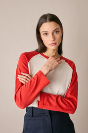 Knitted baseball tee