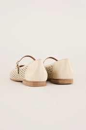 Leather mesh Mary Jane flats