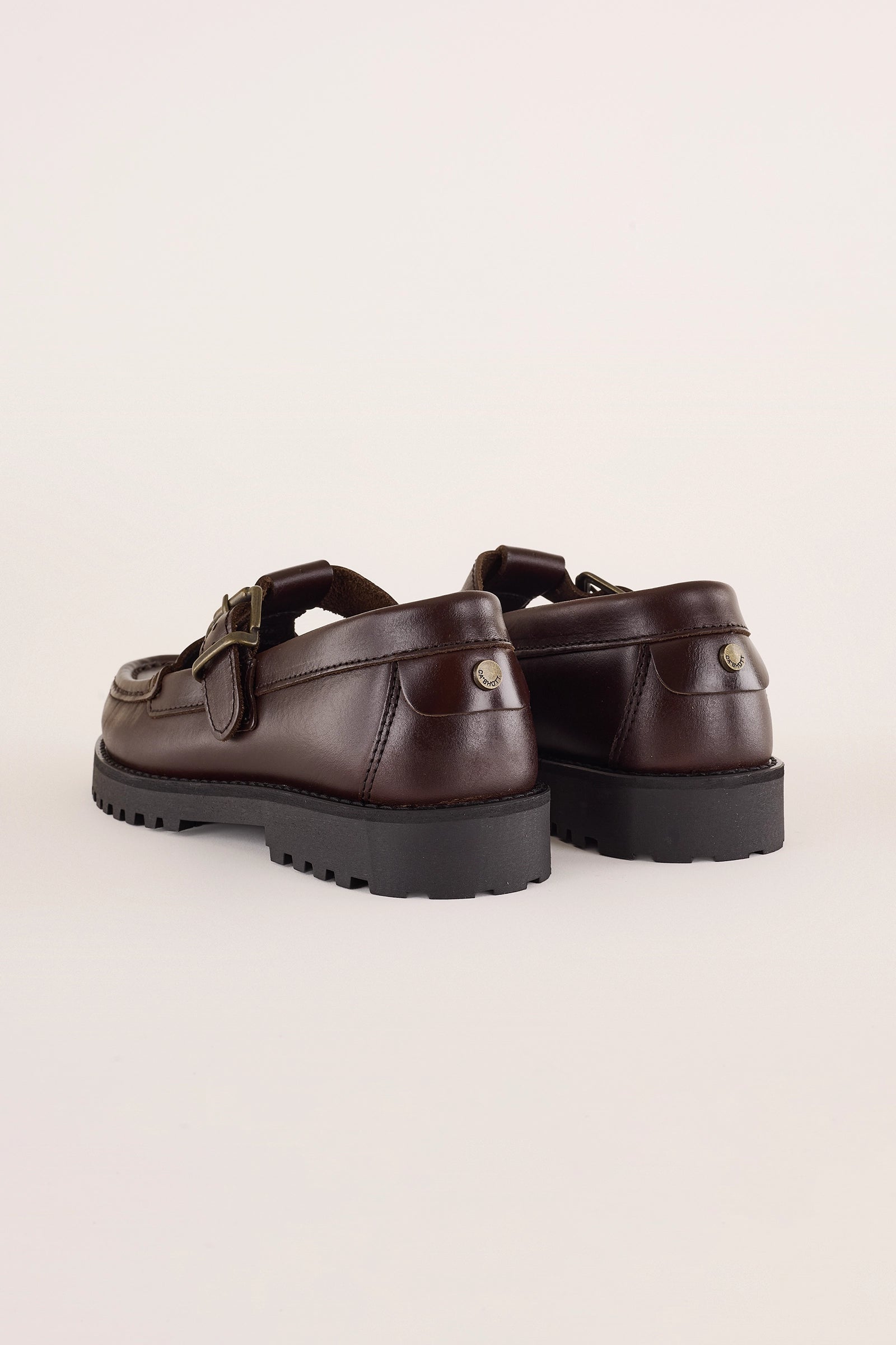 mocassini t-bar con suola alta – cashott copenhagen marrone scuro, collezione donna