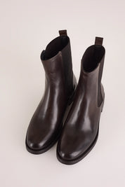 chelsea boots con fondo in gomma, made in italy, testa di moro