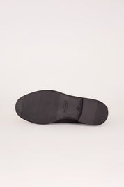 chelsea boots con fondo in gomma, vera pelle, testa di moro