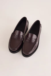 mocassini con suola in gomma leggera, pelle abrasivata, abrasivato bordeaux