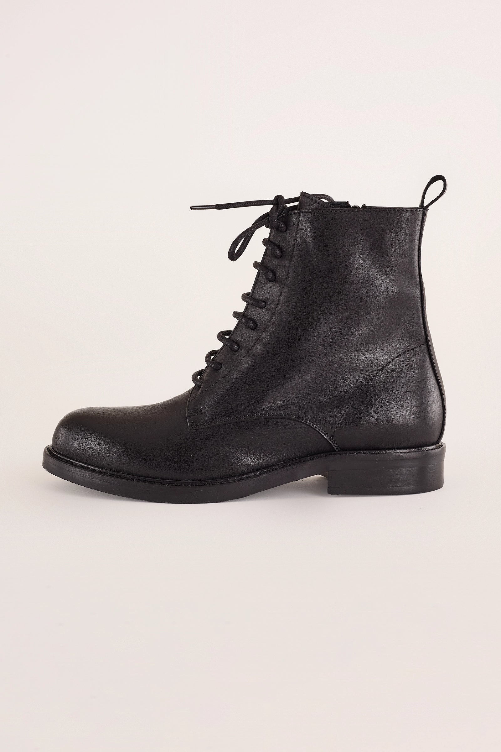 stivaletti stringati, made in italy, nero