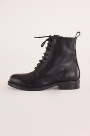 stivaletti stringati, made in italy, nero