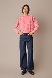 maglia a righe in lana e cashmere, lana e cashmere, fluo - panna