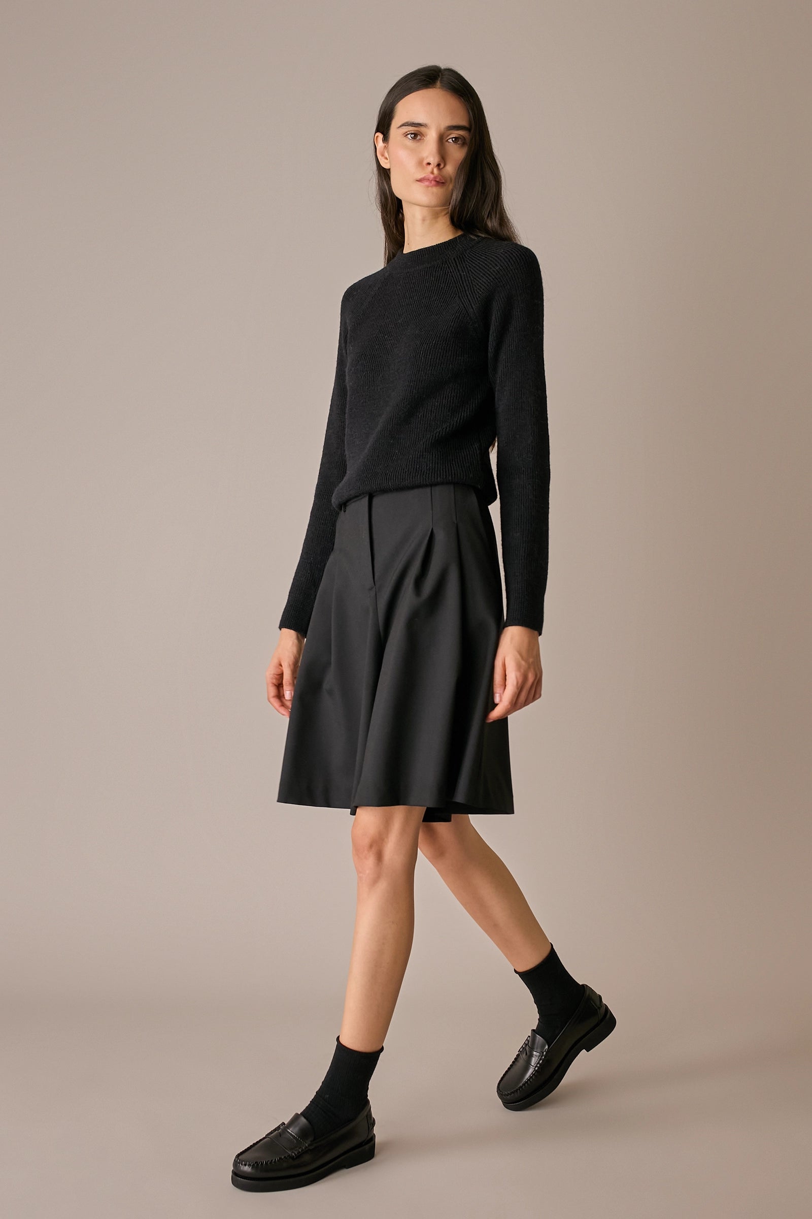 maglia a costine con maniche raglan, maniche raglan, giallino