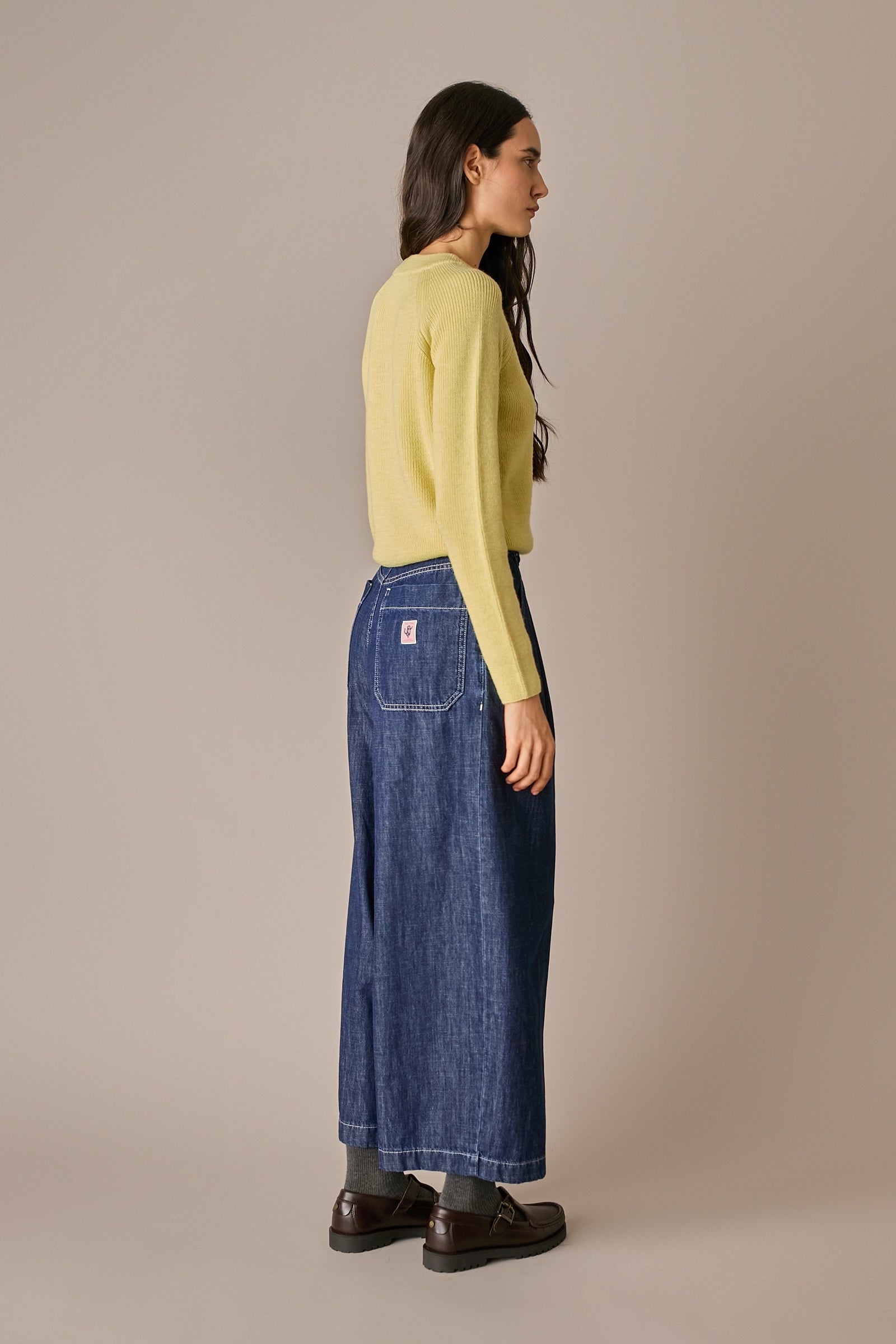 maglia a costine con maniche raglan per look casual, giallino