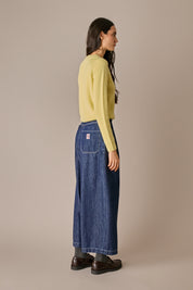 maglia a costine con maniche raglan per look casual, giallino