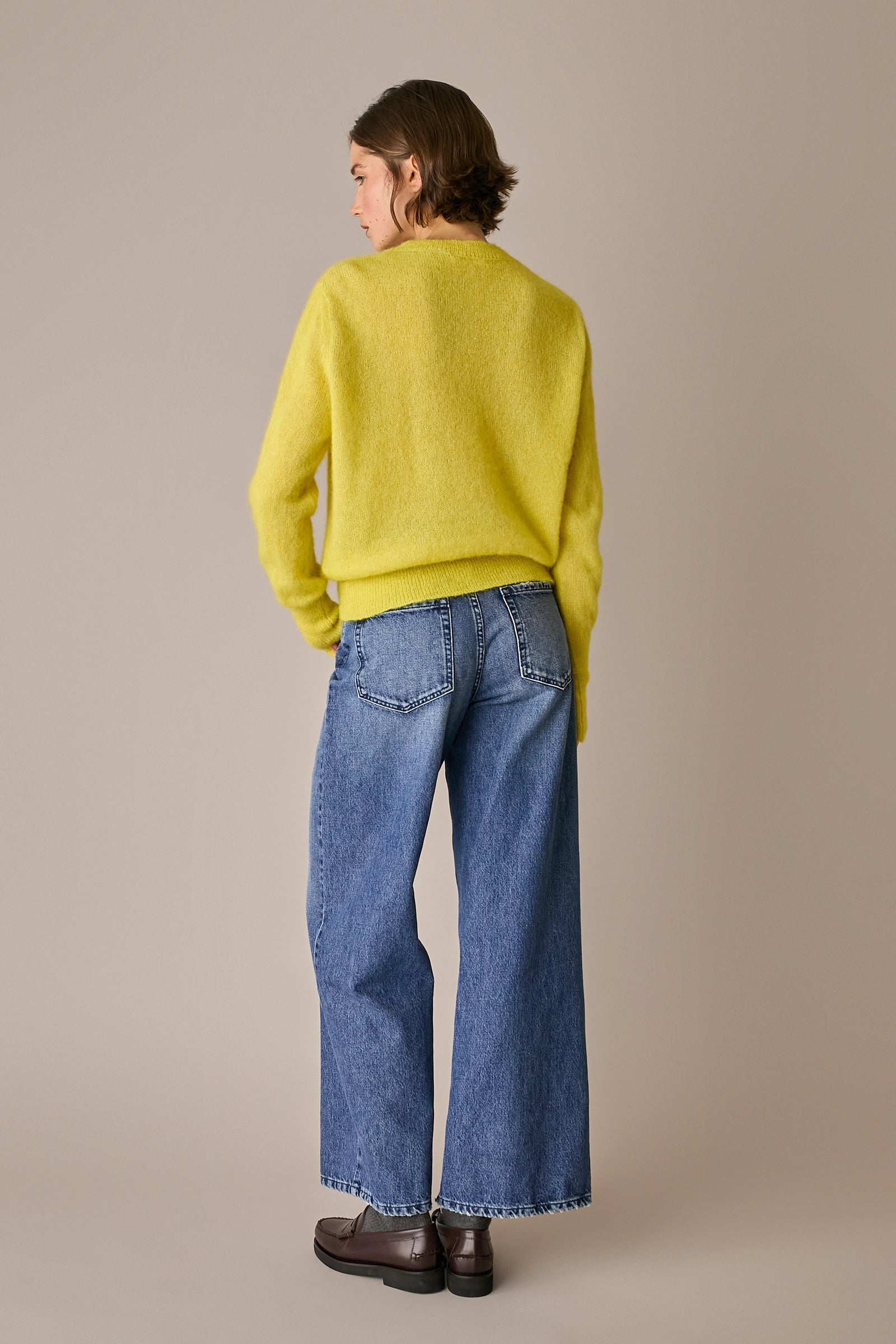maglia girocollo in alpaca, modello girocollo, bruciato