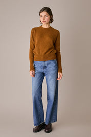 maglia girocollo in alpaca bruciato, made in italy