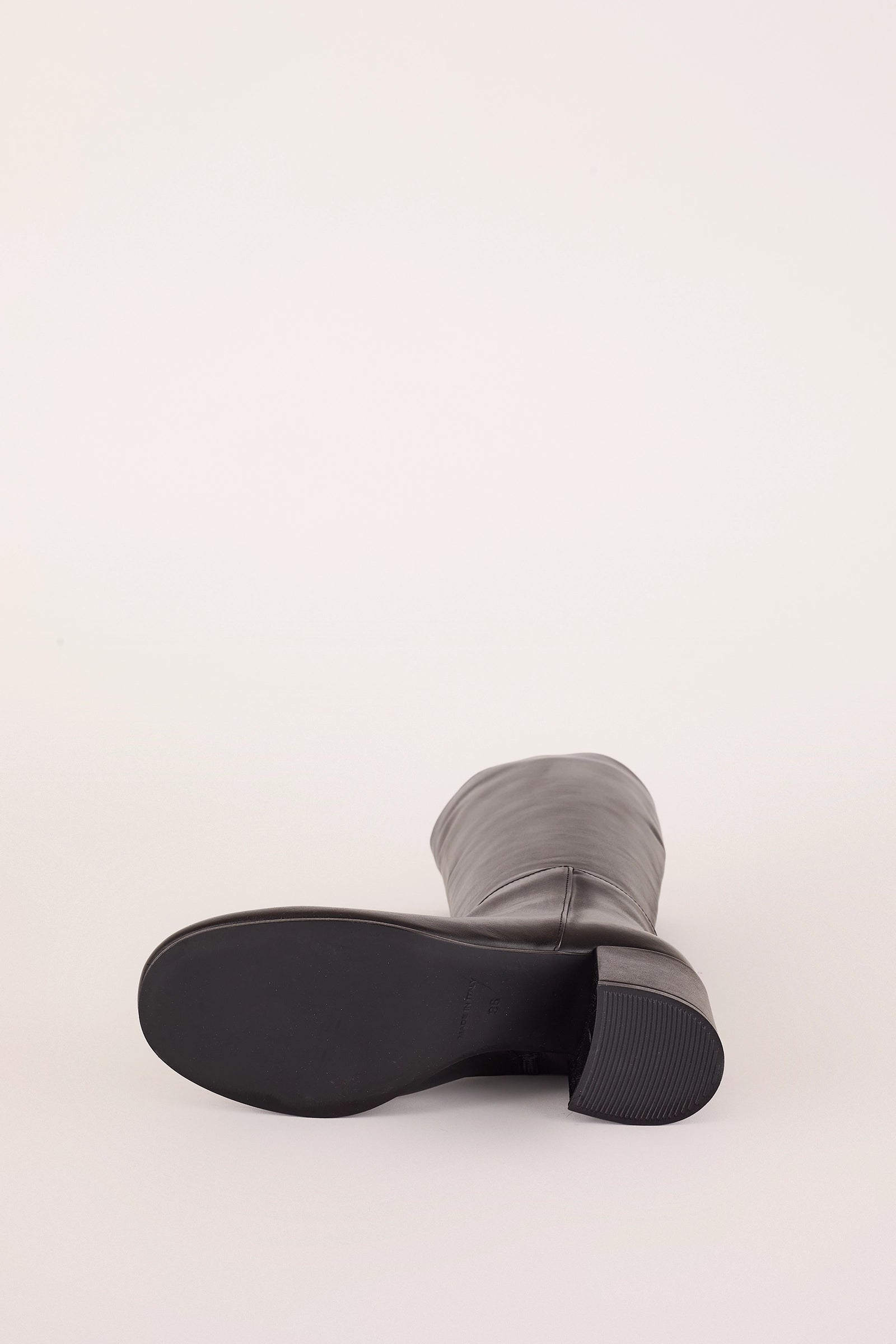 stivali in pelle con tacco 6 cm nero, made in italy, vera pelle